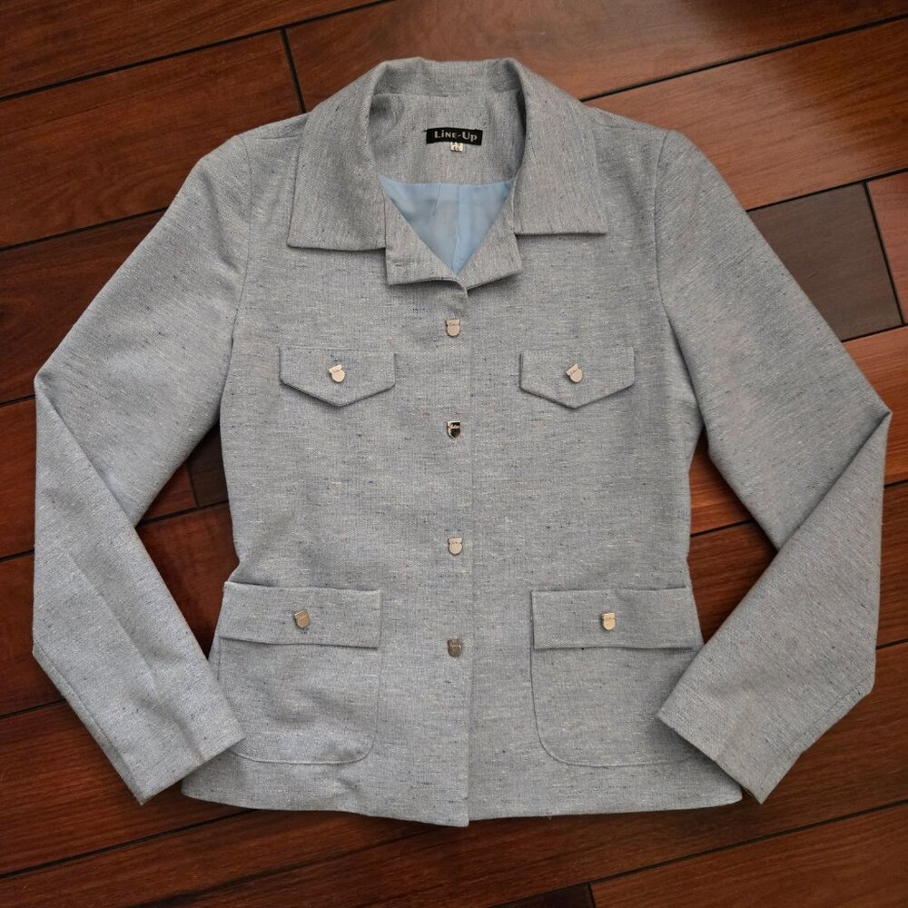 *NWOT* Line-Up Vintage Single Breasted Five Button Bal Collar Jacket SZ S Blue